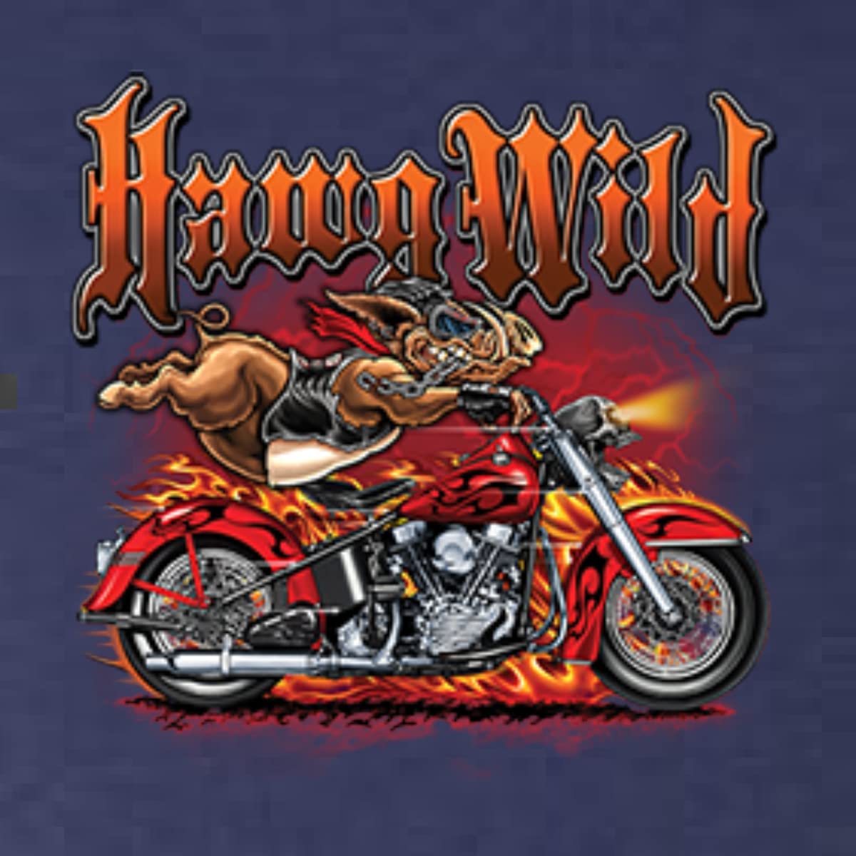 Wild Hawg Motorcycle Flaming Cars & Trucks Men's Premium Tri-Blend T-Shirt - Comfortable & Stylish for Bikers, Car Enthusiasts & Casual Wear