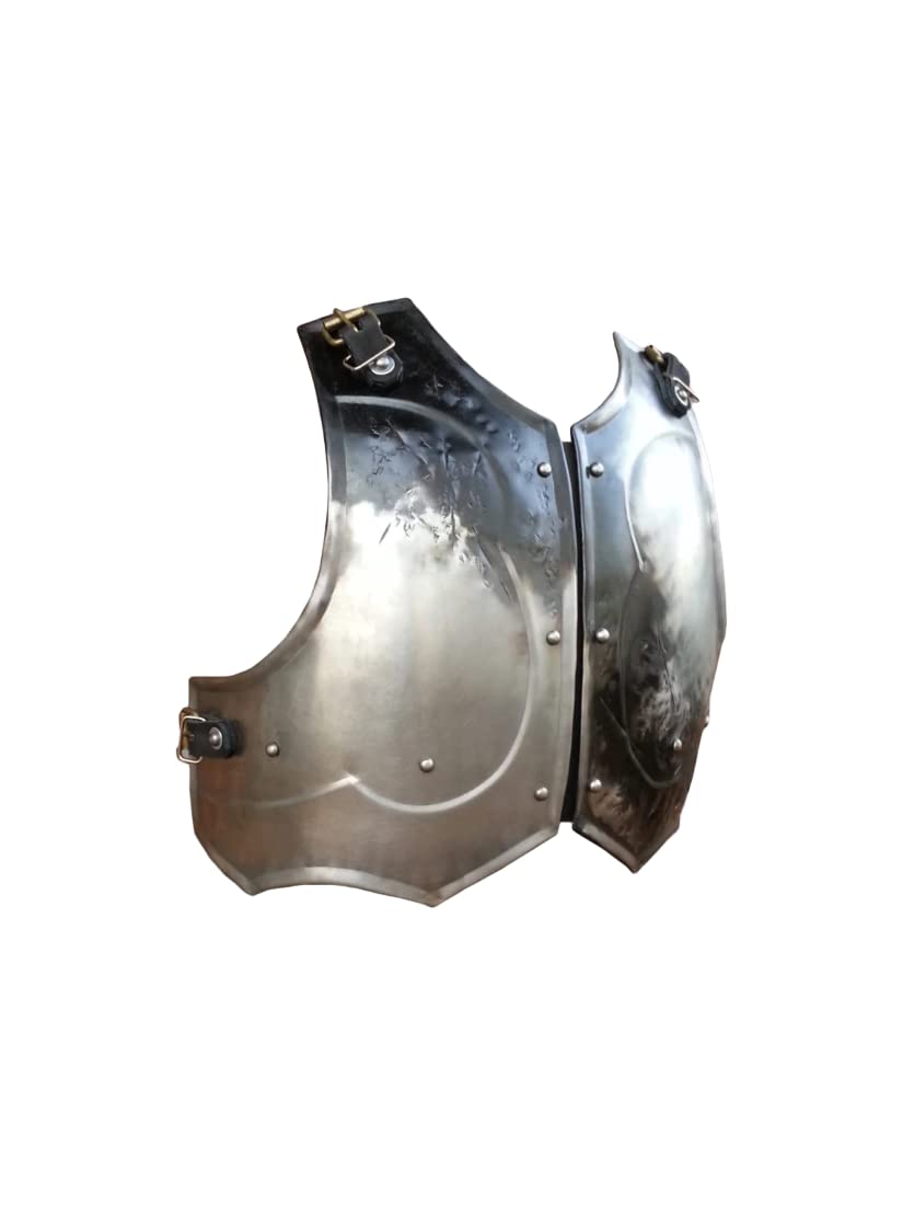 LARP Half Cuirass - Savage Warrior Steel Half Chest Armor with Breast & Back Plates | Medieval Cosplay, Fantasy Role-Playing, Halloween Costume | Perfect for Renaissance Faires, LARP Battles & Themed Parties
