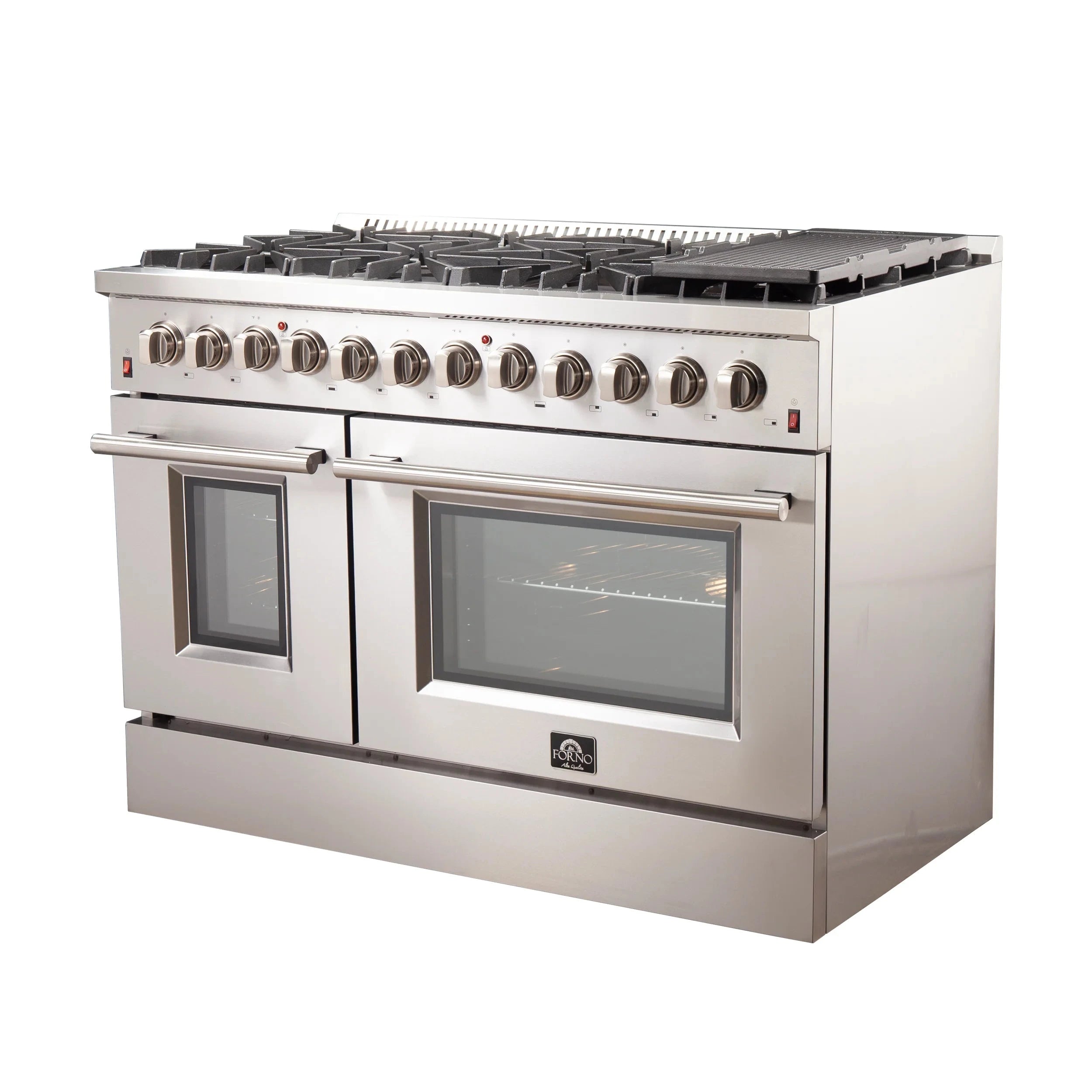 **Forno 48-Inch Dual Fuel Range with Modern Grill Trim, Wall Mount Range Hood & 60-Inch Refrigerator - Premium Kitchen Appliance Package (FBDL 017 04CAUS) - Perfect for Modern Homes & Gourmet Cooking**
