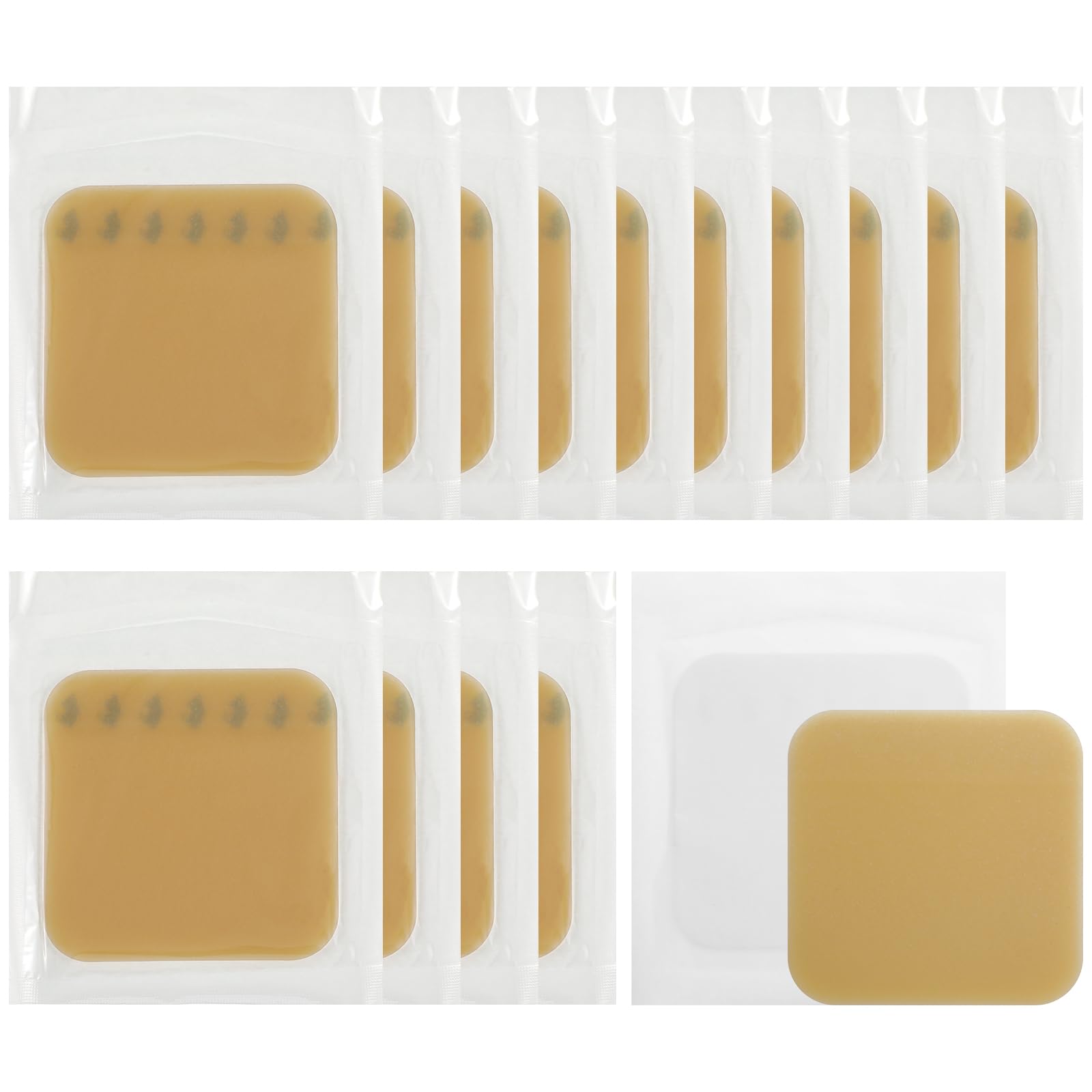 Geiserailie 20 Pcs 4x4 Inch Ostomy Skin Barrier Strips - Stoma Protective Sheets for Colostomy & Ileostomy Care | Elastic Adhesive Skin Barrier for Comfort & Leak Prevention | Ideal for Daily Use, Travel & Active Lifestyle