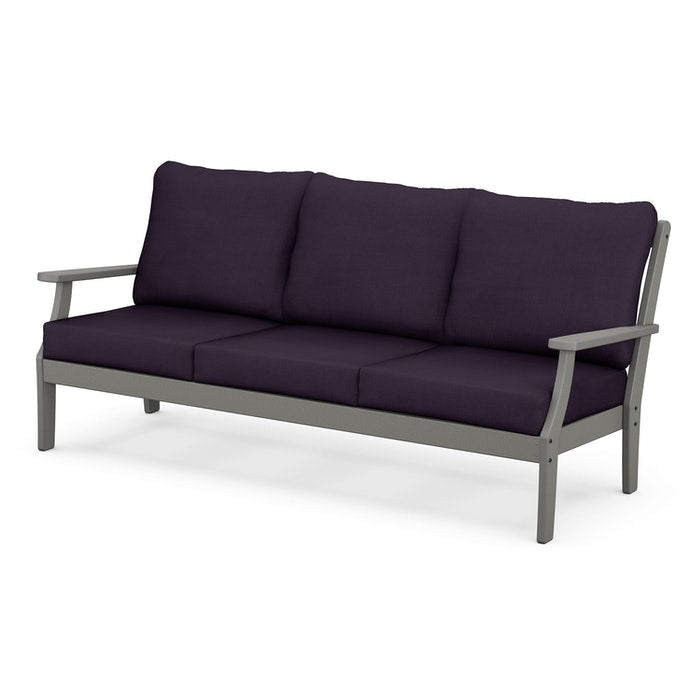 POLYWOOD Braxton Deep Seating Outdoor Sofa - All-Weather Wicker Patio Furniture Set for Backyard, Poolside & Garden Relaxation