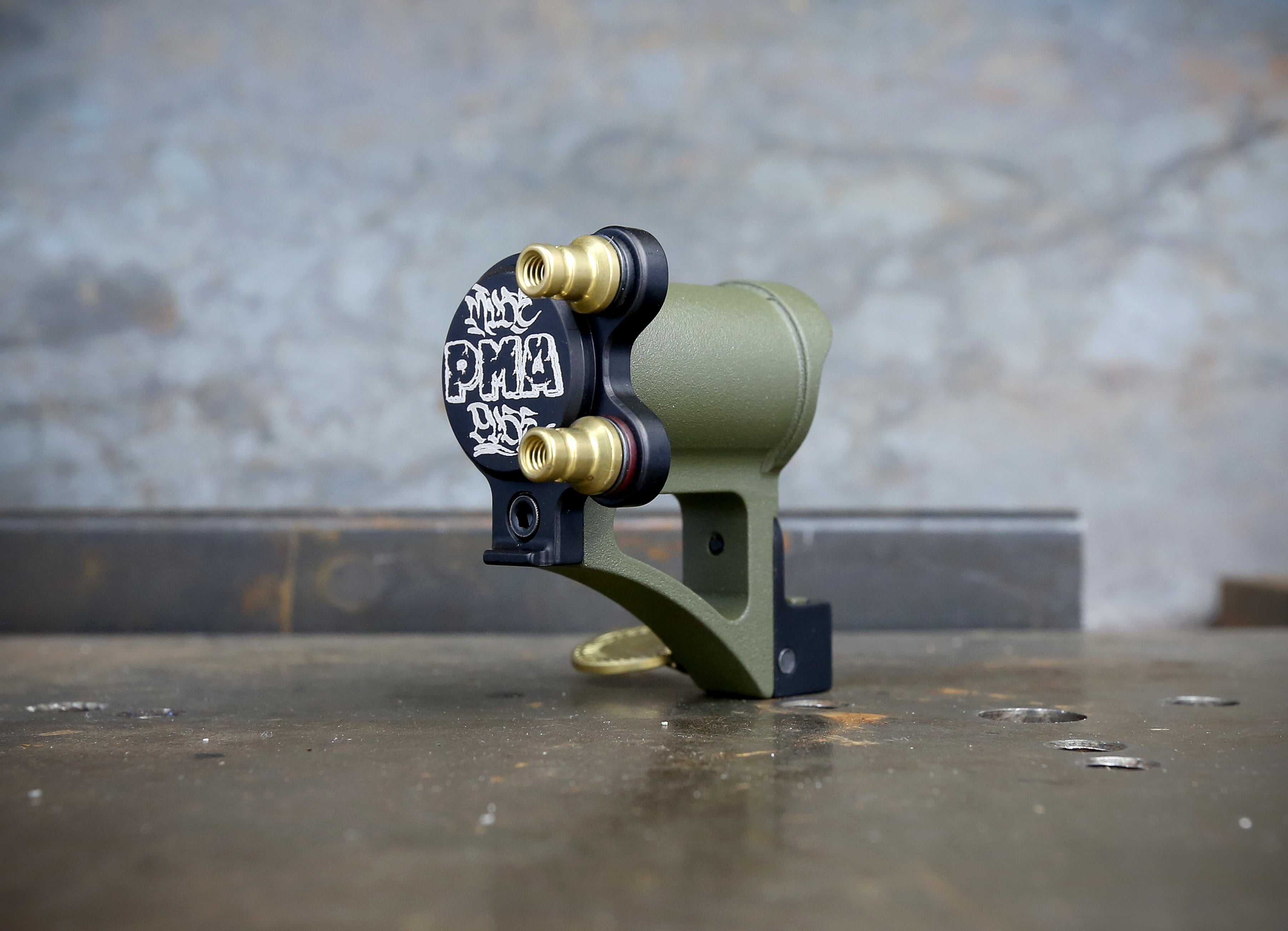 Limited Edition Mike Pike PMA Direct Drive Rotary Tool - Olive & Brass Finish | Perfect for DIY Projects, Jewelry Making & Woodworking