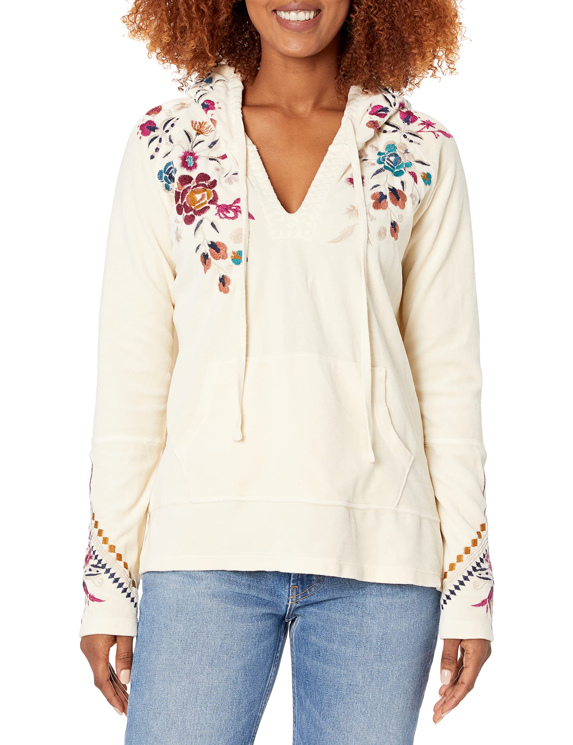 JWLA By Johnny Was Women's Long Sleeve Pullover Hoodie | Soft Fleece Sweatshirt | Cozy Casual Wear for Fall & Winter | Perfect for Lounging, Travel & Outdoor Activities