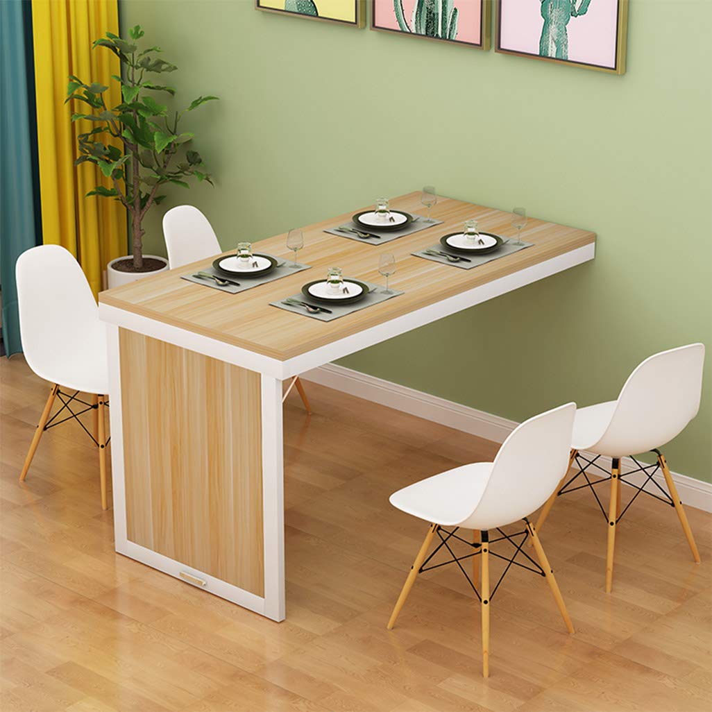 Foldable Wall Mounted Desk - Space Saving Floating Table for Home Office, Study, Writing & Computer Work | Multi-Function Convertible Wooden Desk with Storage Shelf | Perfect for Small Apartments, Dorms & Workspaces