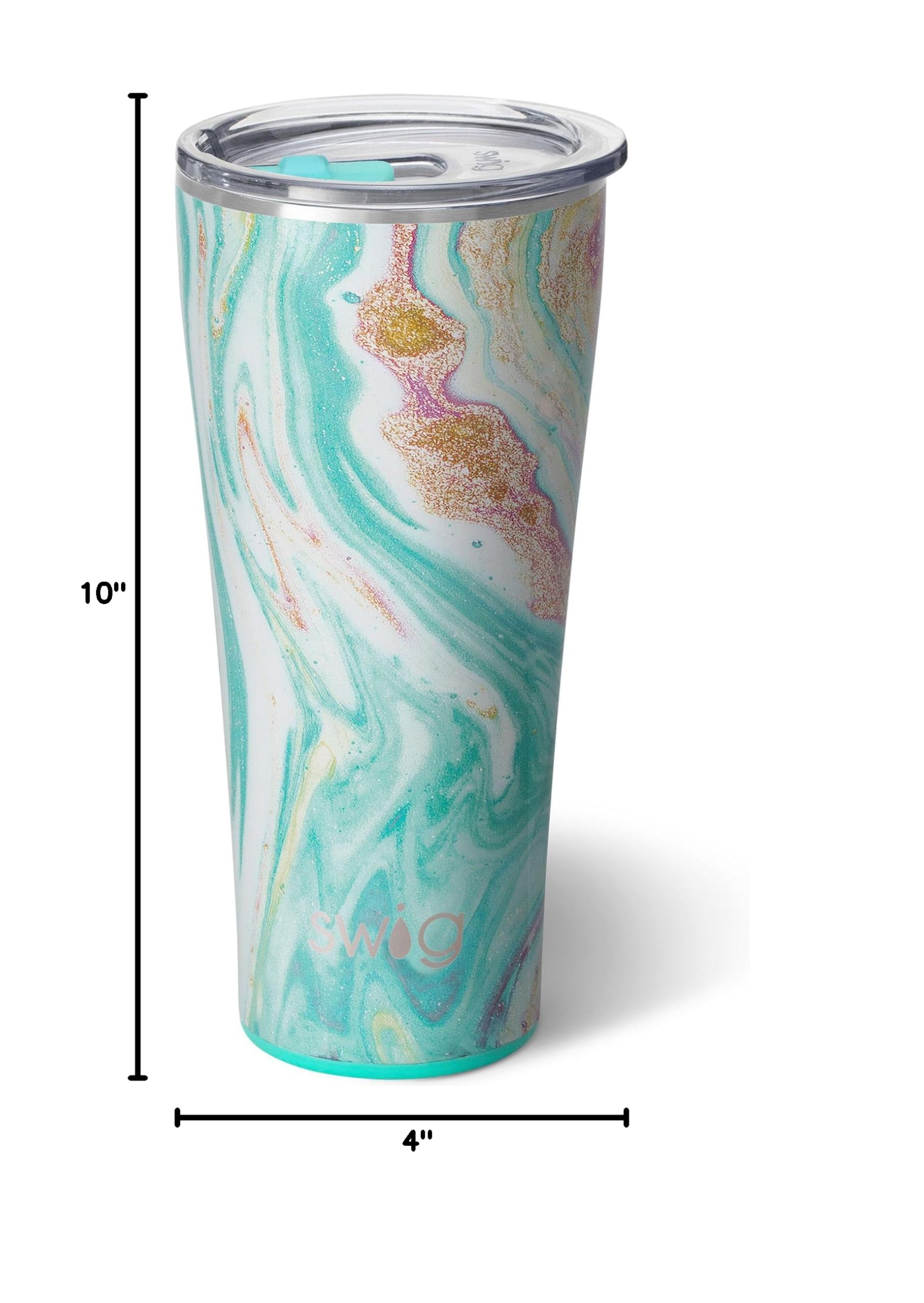 Swig Life 32oz Insulated Stainless Steel Tumbler with Lid - Leakproof Travel Coffee Mug, Cup Holder Friendly, Double Wall Vacuum Thermos for Hot & Cold Drinks - Perfect for Commuting, Camping, Office & Outdoor Activities (Wanderlust Design)