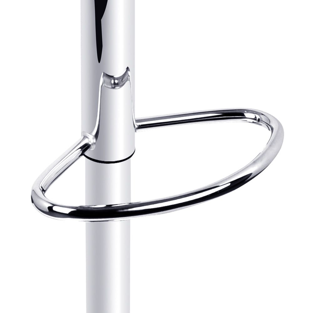 2-Pack White Leather Padded Bar Stools with Gas Lift Mechanism - Perfect for Kitchen Islands, Breakfast Bars & Home Bars