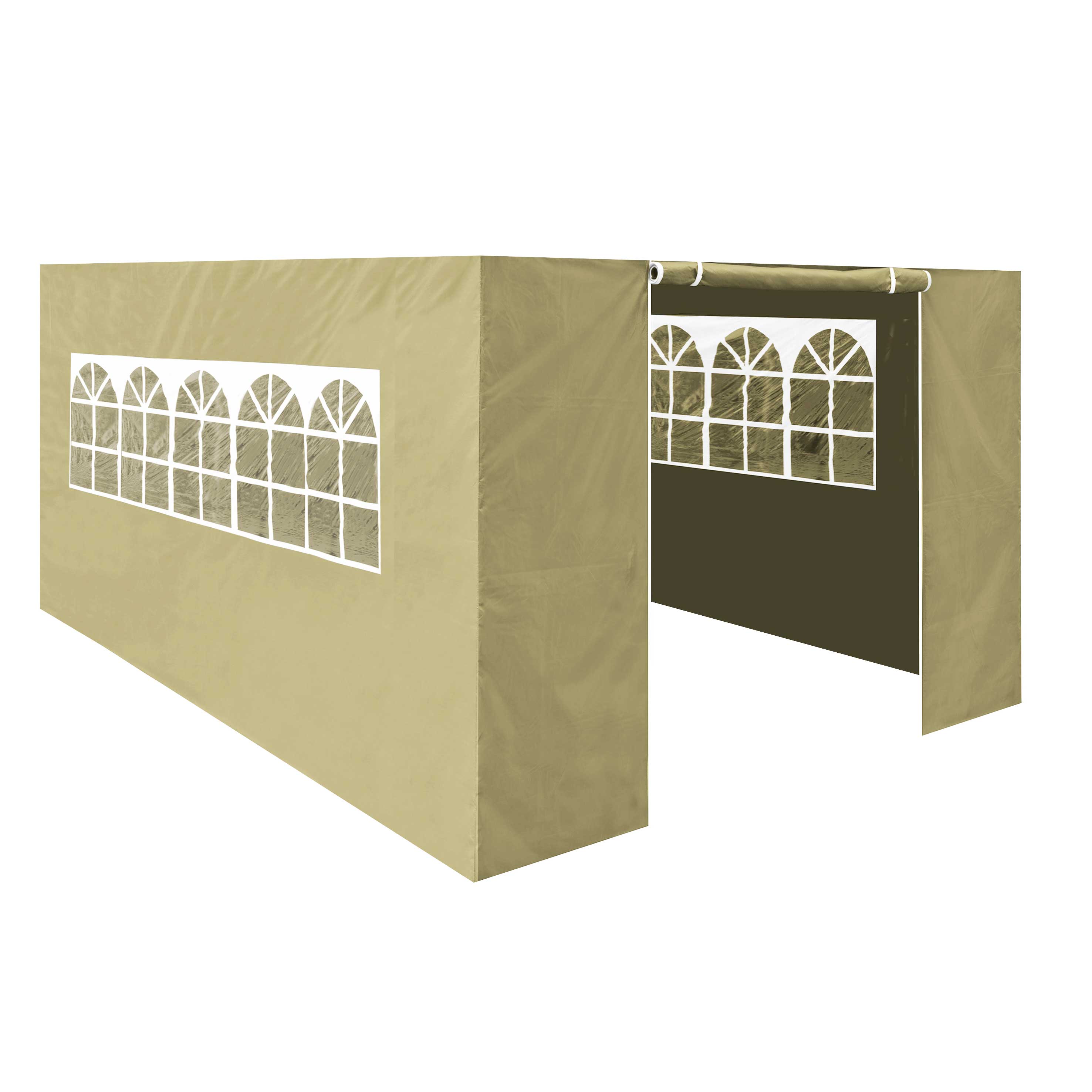 Premium Gazebo Side Walls with Doors & Windows - Fits 3x4.5m Gazebos, Beige (DG150) - Perfect for Outdoor Weddings, Parties & Garden Events