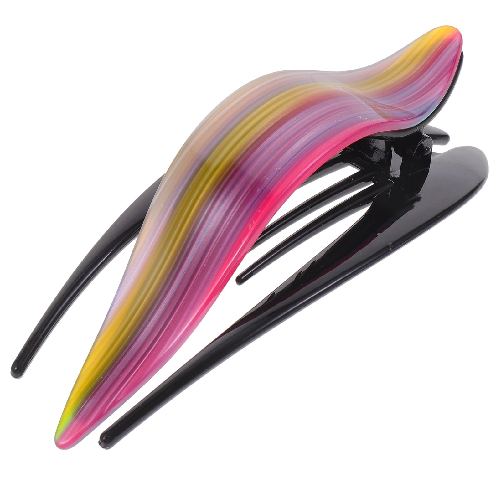 Minkissy Large Acrylic Hair Jaw Clip - Duckbill Flat French Curved Hair Clips for Women & Girls, Non-Slip Grip for Thick & Thin Hair (Random Color) - Perfect for Updos, Ponytails & Everyday Hairstyles