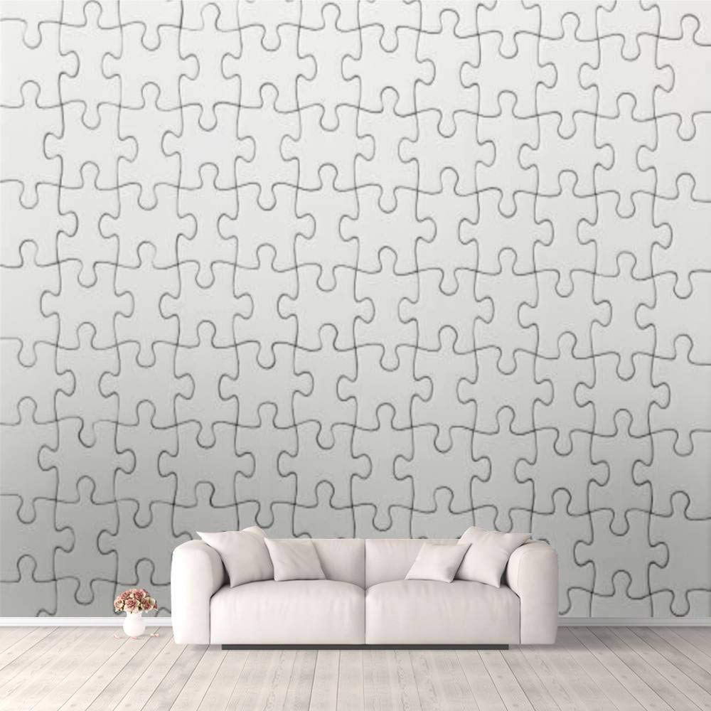 3D Self-Adhesive Puzzle Texture Wallpaper - White Jigsaw Pattern Peel and Stick Wall Mural for Bedroom, Living Room, Dorm Decor - Easy DIY Background for Walls, Ceiling & Wardrobes (Perfect for Home Office, Nursery, and Kids' Room Decoration)