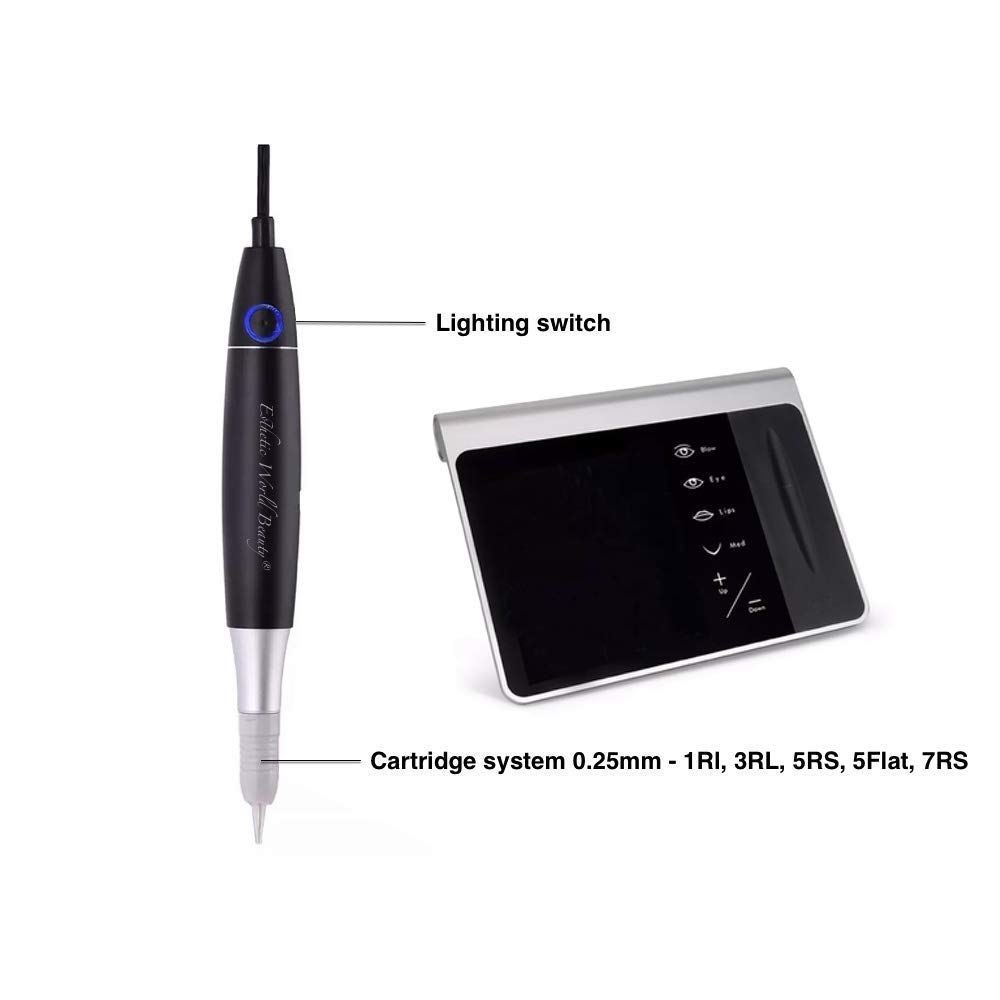 Professional Permanent Makeup Digital Machine with R1, R3, R5, F6, F7 Needles - Tattoo & Microblading Kit for Eyebrows, Lips, Eyeliner - Perfect for Salon & Home Use