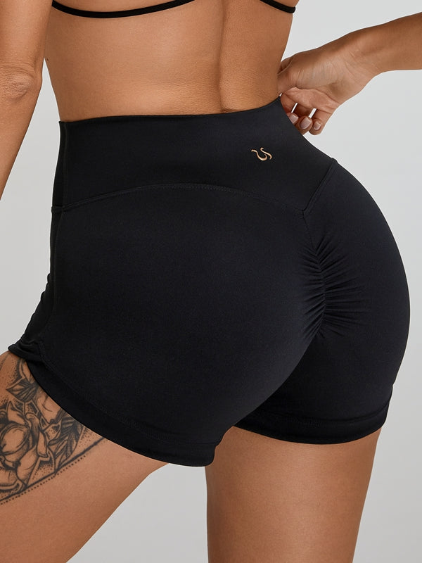 ZASUWA Women's Scrunch Bum Cross Back Short Tracksuit - Gym Workout, Yoga, Running & Lounge Wear