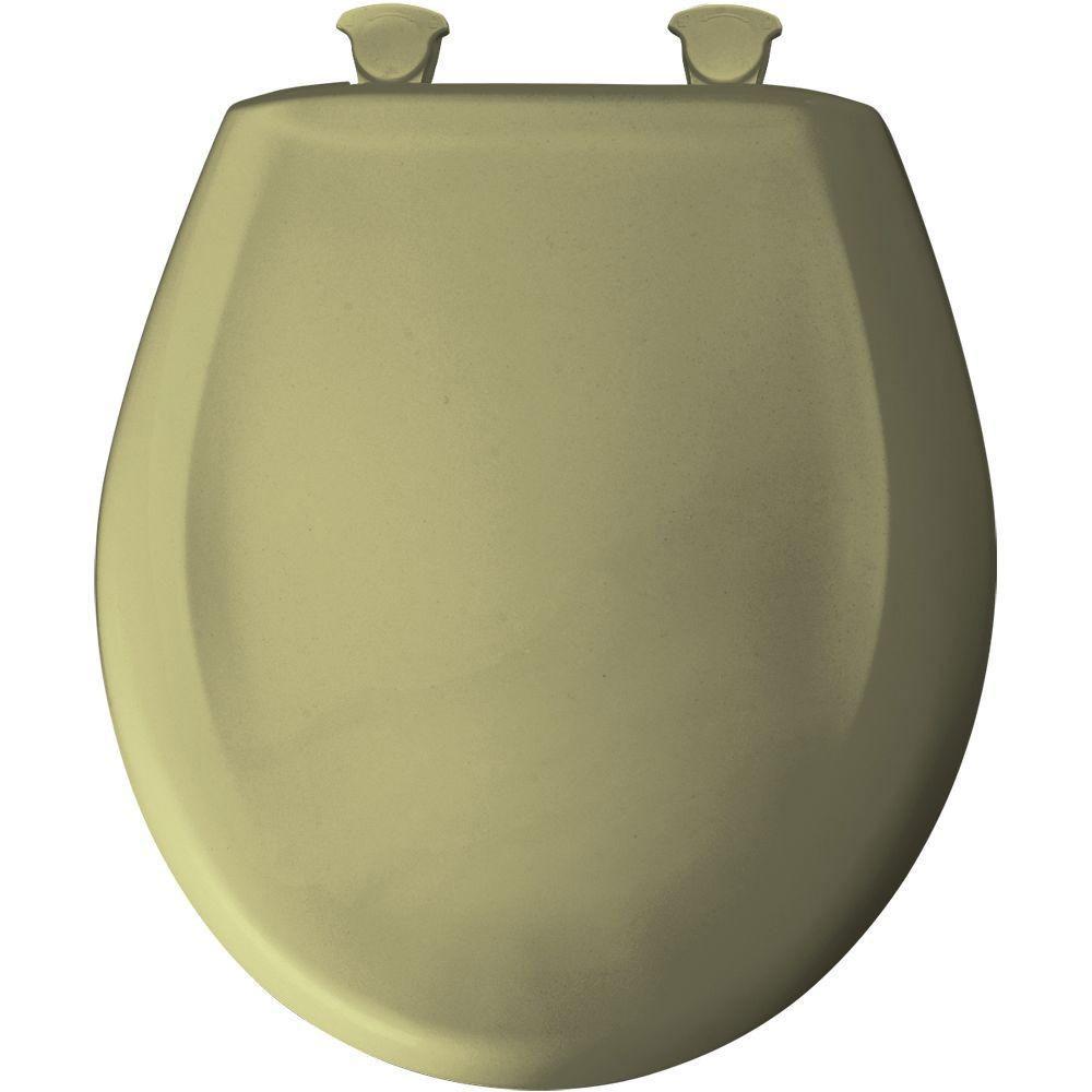 Bemis Round Closed Front Toilet Seat in Avocado Green - Durable Plastic Toilet Seat with Easy Installation - Perfect for Bathroom, Home, and Commercial Use (Model 529695)