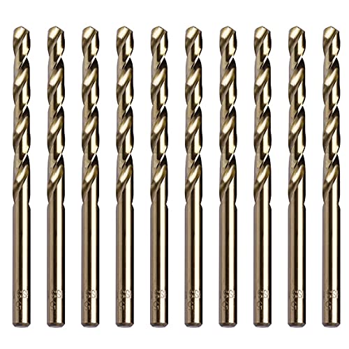 10Pcs 1-5mm M35 HSS-Co Cobalt Twist Drill Bit Set - High Speed Steel Round Shank Spiral Drill Bits for Metal, Wood & Plastic - Perfect for DIY, Home Improvement & Professional Metalworking Projects