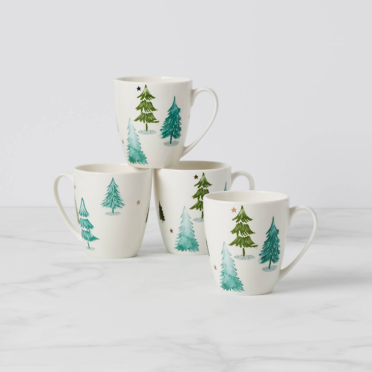 Premium Balsam Lane Ceramic Coffee Mugs Set of 4 - Elegant Stoneware Cups for Hot & Cold Beverages - Perfect for Home, Office, or Gift Giving