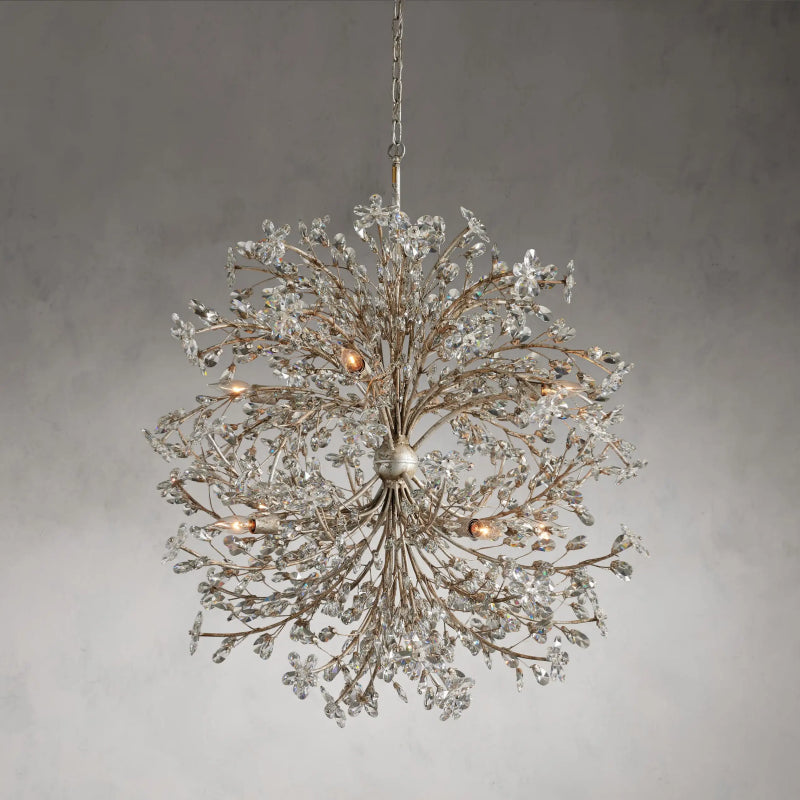 Fiore 8-Light Round Crystal Chandelier - Modern Ceiling Light Fixture for Dining Room, Bedroom & Living Room Decor