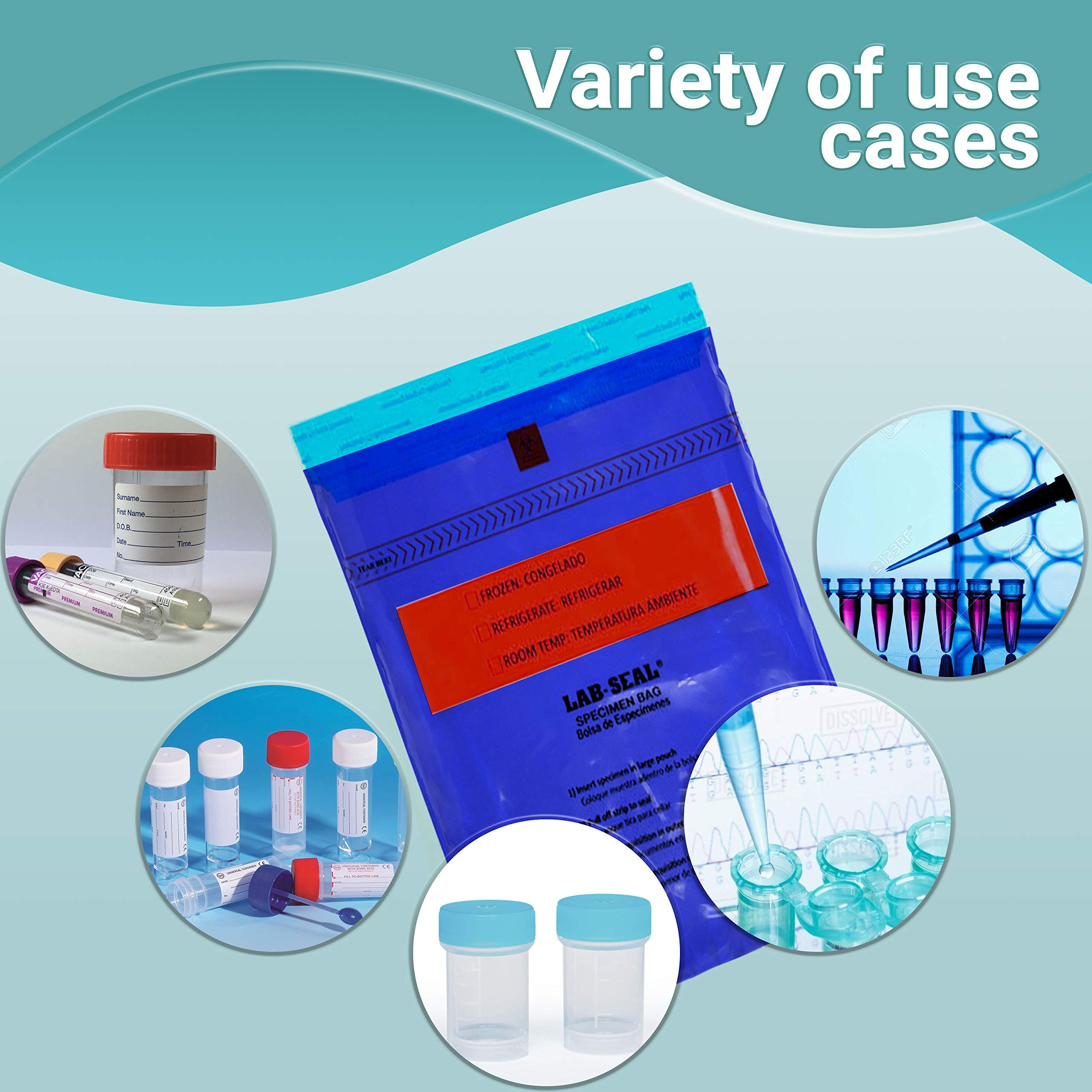 APQ 1000 Pack Tamper-Evident Specimen Bags - Blue 6x10 Inches, Printed Polyethylene Bags with Pull Tab Adhesive Closure, 1.80 mil Thick, Removable Biohazard Symbol - Ideal for Medical Specimens, Laboratory Samples, and Health Safety Needs