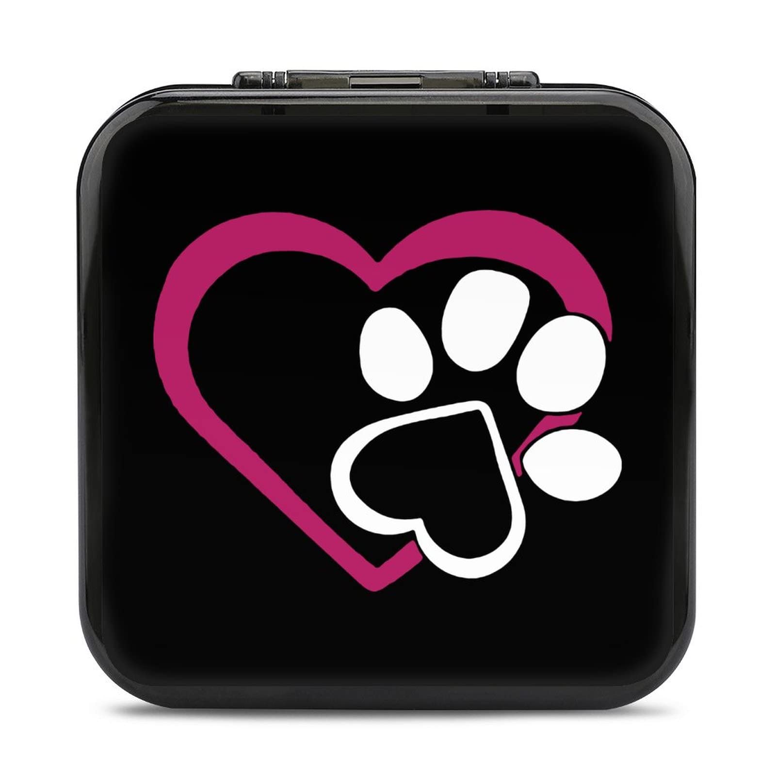 Paw Heart Nintendo Switch Game Card Case - 24 Game Card Holder Storage Box for Nintendo Switch - Perfect for Travel, Home & On-the-Go Gaming
