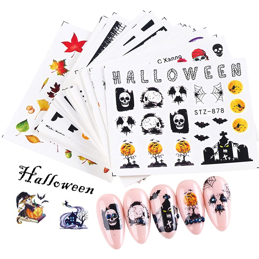 24-Piece Halloween Nail Decals Stickers - 11x7x2 Inch DIY Nail Art Kit for Women, Girls & Kids - Manicure Salon Accessories for Party, Cosplay & Holiday Nail Designs