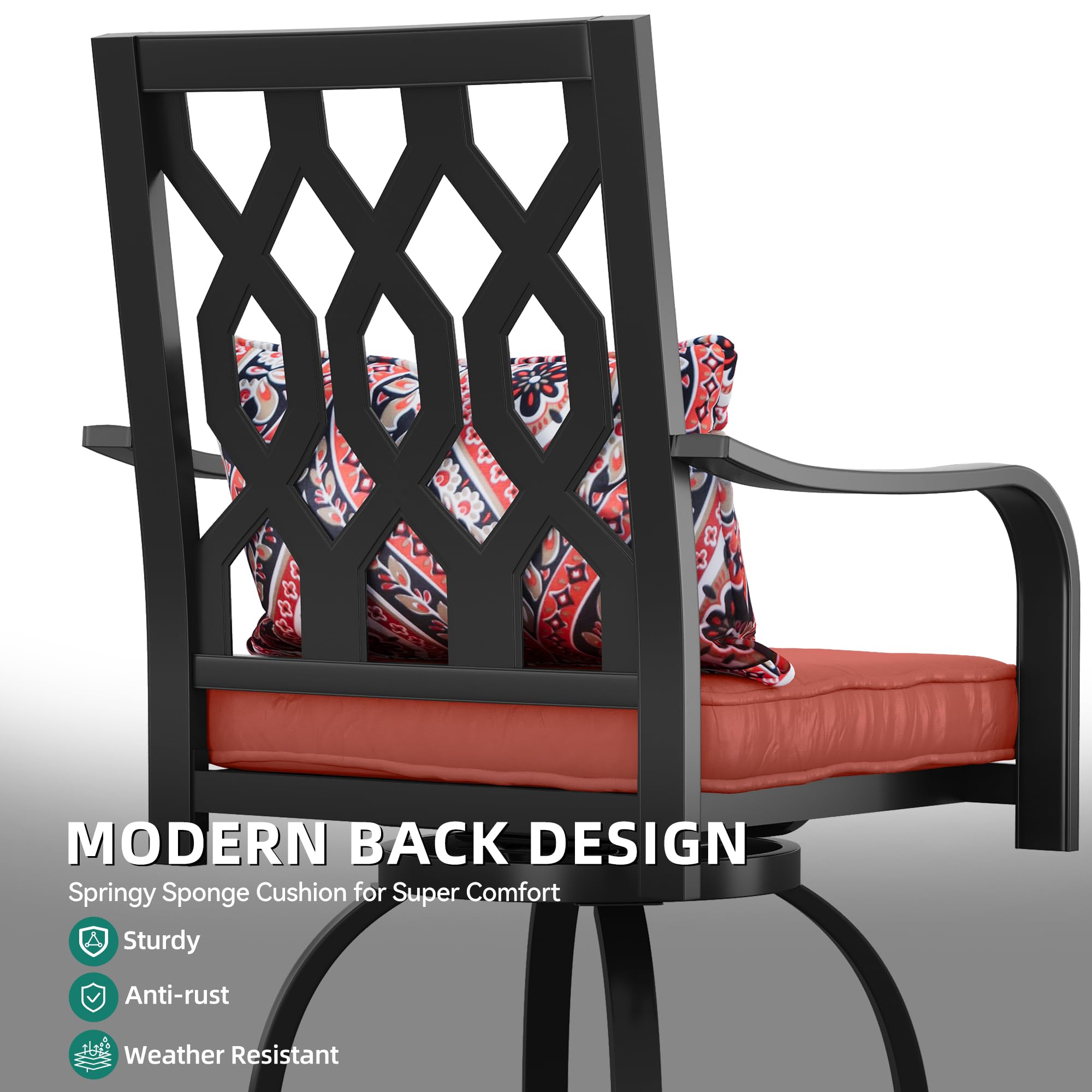 YITAHOME 5-Piece Outdoor Bar Height Table and Chairs Set - 32