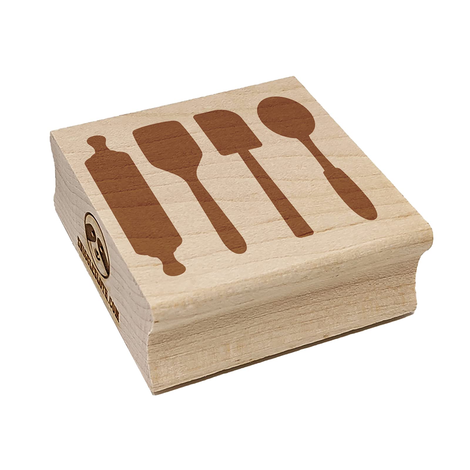 Square Rubber Stamps for Baking & Cooking - 1.75 Inch Medium Kitchen Utensil Stamps for DIY Crafts, Cake Decorating, Cookie Stamping & Scrapbooking
