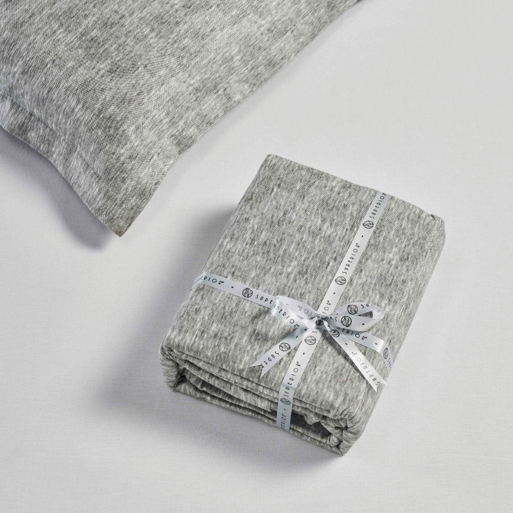Soft Melange Flannel Cotton Two-Toned Brushed Duvet Cover Set - Cozy Bedding for Winter Nights & Guest Room Comfort