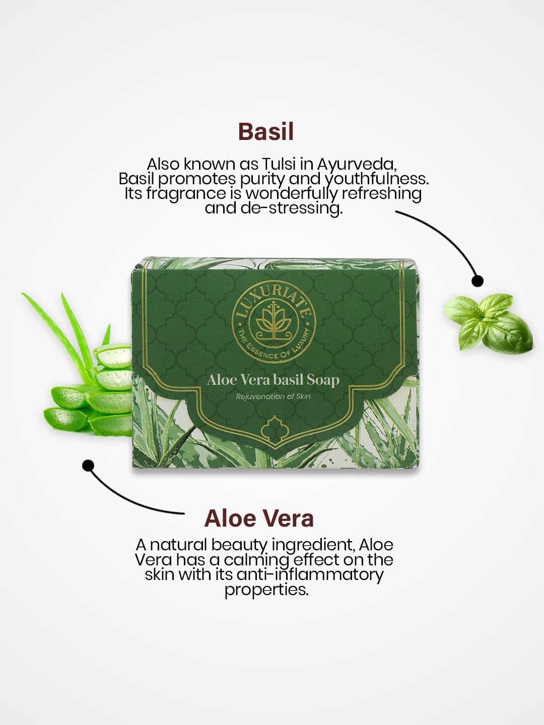 Premium Organic Soap Gift Set - Aloe Vera, Basil, Charcoal & Green Tea (4-Pack, 125g Each) | Handmade Natural Soap Bars for Skin Care, Spa & Luxury Bathing | Vegan, Cruelty-Free & Chemical-Free
