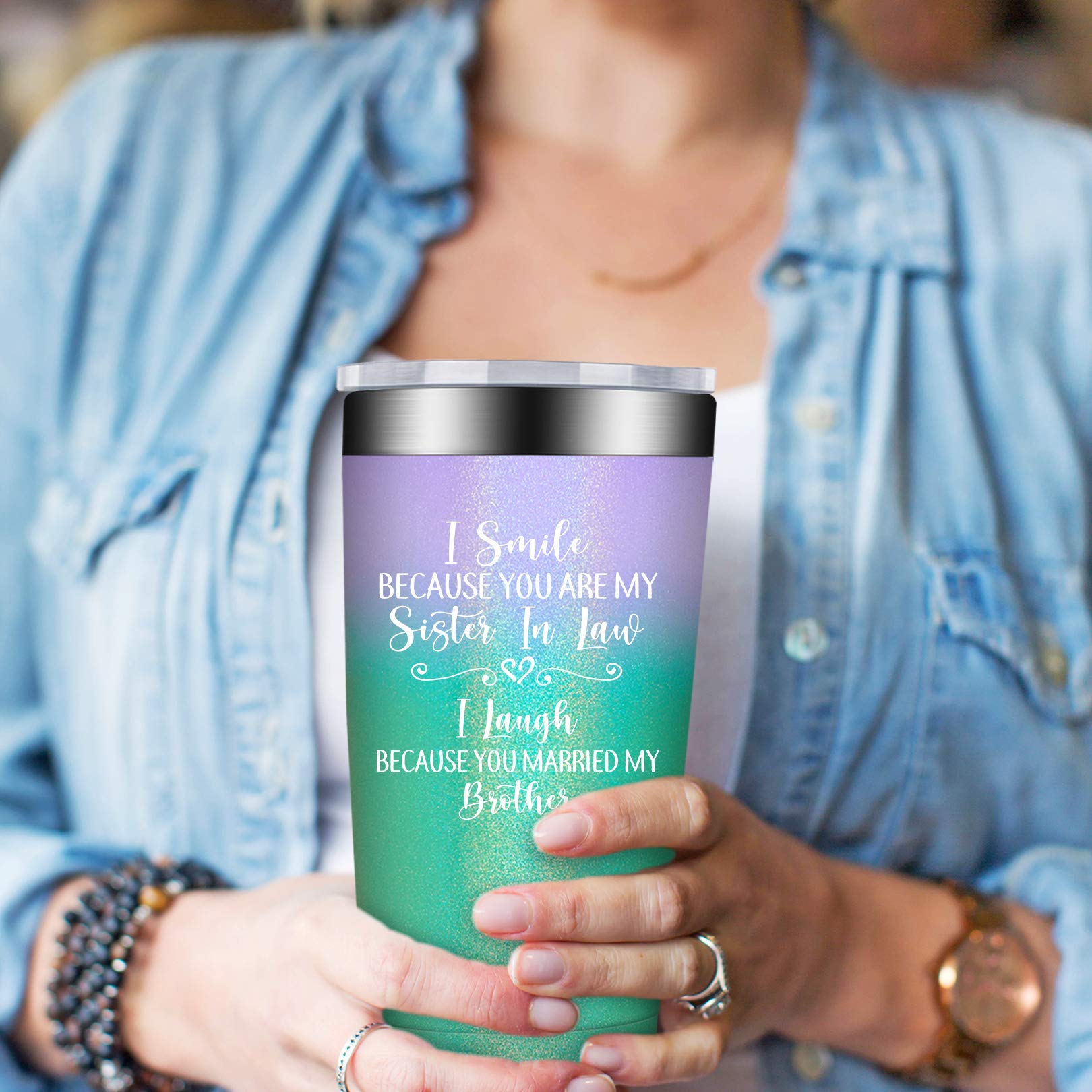 BIRGILT 20oz Tumbler Cup - Perfect Sister-in-Law Gift for Birthday, Christmas & Mother's Day - Insulated Stainless Steel Travel Mug for Coffee, Tea & Cold Drinks - Ideal for Office, Home & Outdoor Use