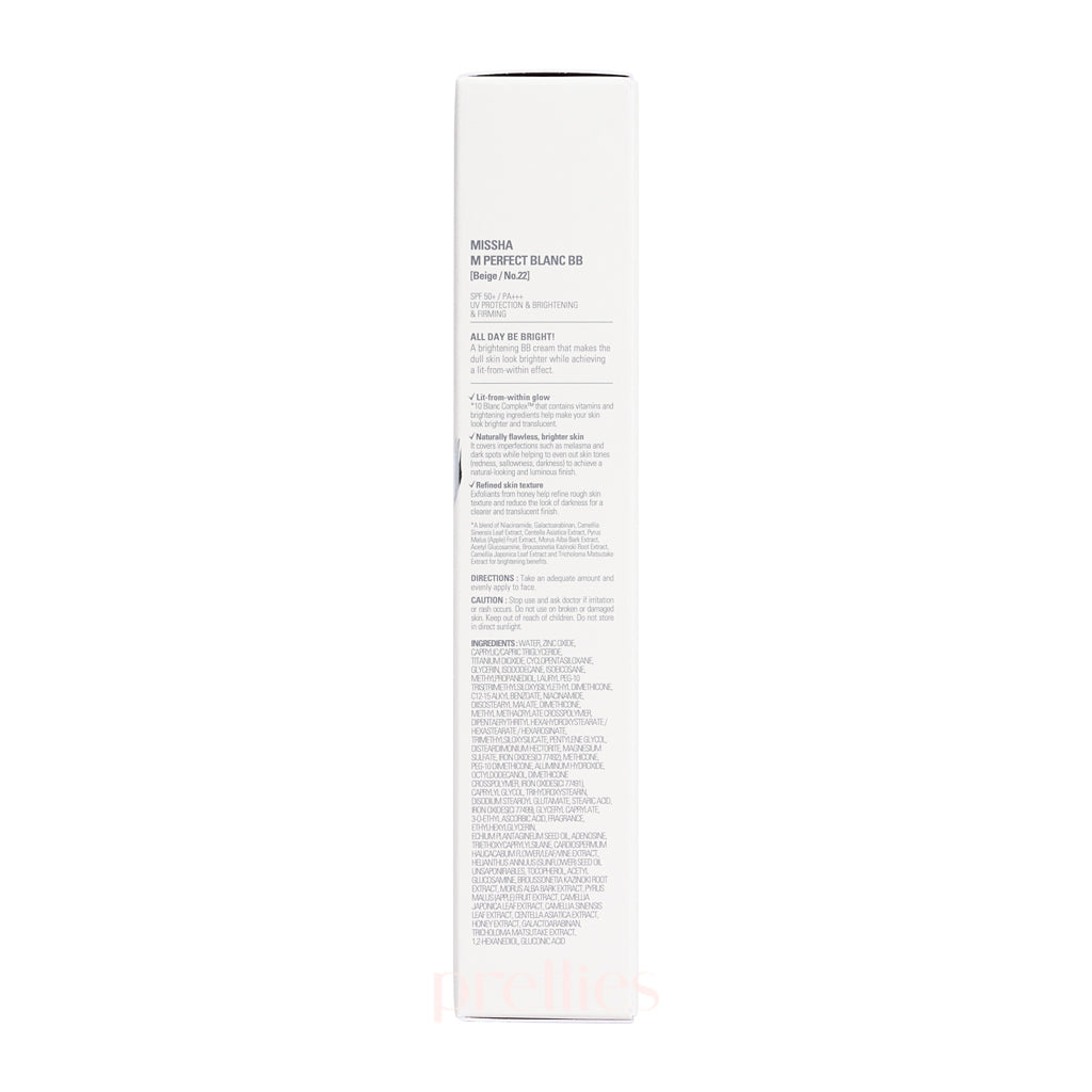 Missha M Perfect Blanc BB Cream SPF50+ PA+++ 40ml - No.22 Beige - Korean Beauty Foundation for Flawless Coverage & Sun Protection - Perfect for Daily Makeup & Outdoor Activities