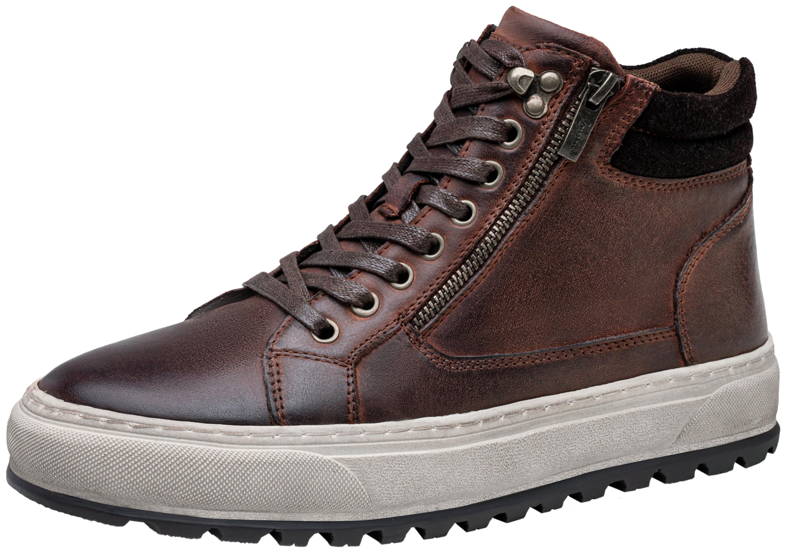 **Jousen Men's Casual Leather High Top Sneakers - Fashionable & Comfortable Shoes for Walking, Running & Daily Wear**