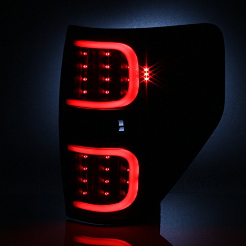 AKKON Black LED Tube Tail Lights Brake Lamps for 2009-2014 Ford F150 Pickup Truck - Left & Right Pair Set - Enhanced Visibility & Style for Night Driving & Off-Road Adventures
