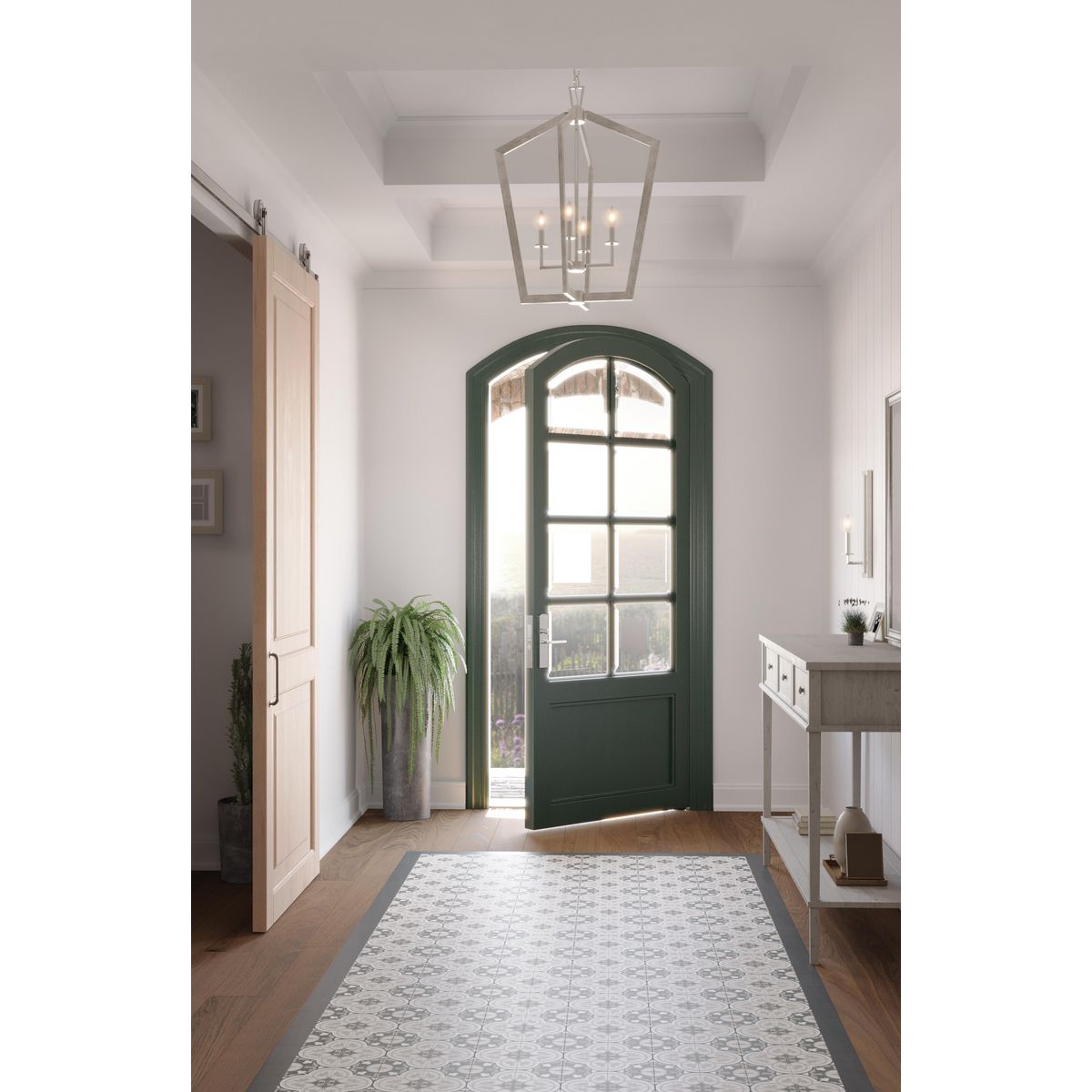 Galloway Collection 30-Inch Four-Light Foyer Chandelier - Elegant Entryway Lighting for Hallway, Staircase & Dining Room