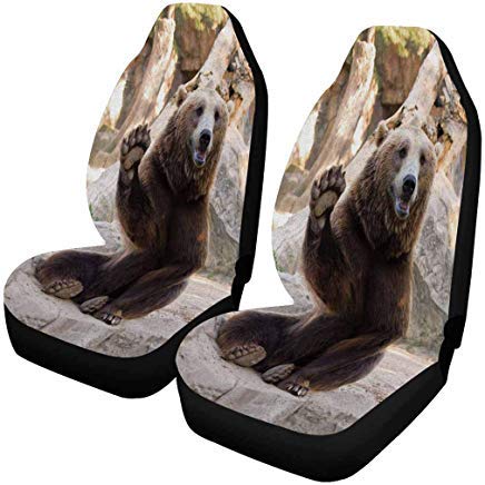 INTERESTPRINT Universal Car Seat Covers Full Set of 2 - Waterproof Auto Seat Protectors for Sedan, Truck, SUV & Van - Perfect for Road Trips & Daily Commute