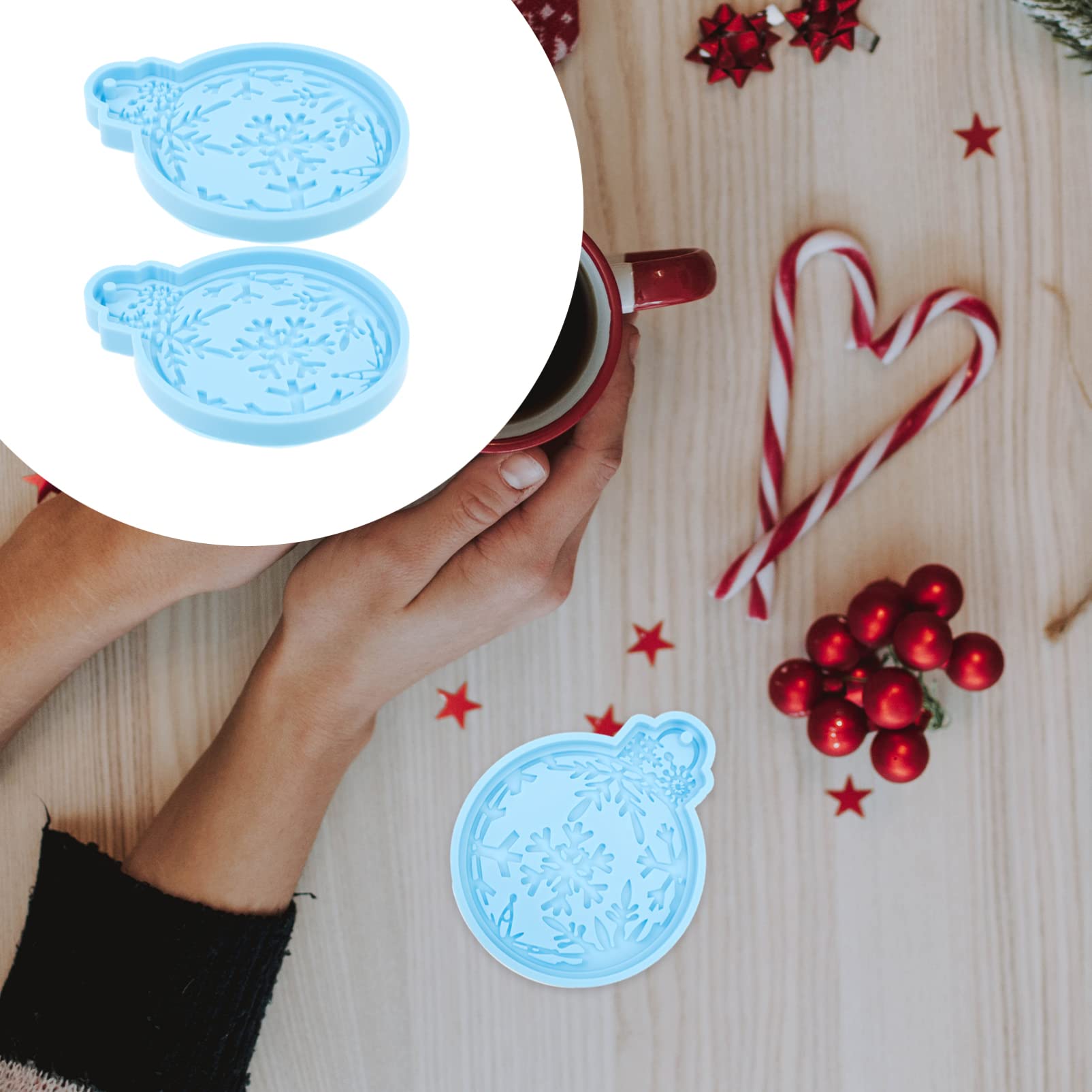 EXCEART 2-Piece Silicone Christmas Ornament Molds - Snowflake & Xmas Tree Resin Casting Molds for DIY Epoxy Crafts, Holiday Decorations | Perfect for Making Handmade Christmas Tree Hanging Pendants & Festive Home Decor
