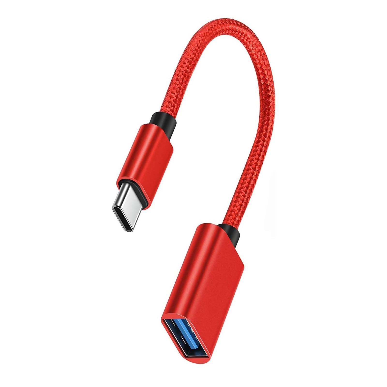 USB C to USB 3.0 OTG Adapter Cable for Gaming Mouse, Gamepad, Tablet & PC - Red | Fast Data Transfer, Mobile Gaming, Work from Home Setup