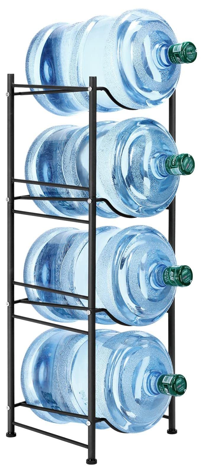 5 Gallon Water Cooler Jug Rack - 4 Tier Detachable Water Bottle Storage Organizer | Heavy Duty Home & Office Water Bottle Holder | Perfect for Kitchen Pantry, Garage, or Workplace Hydration Station
