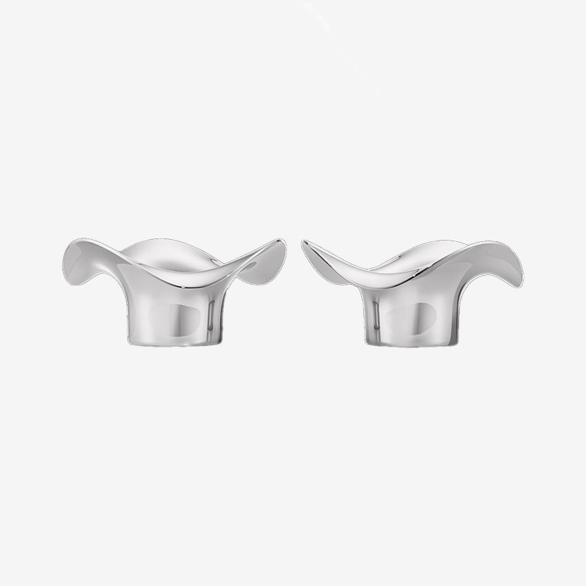 Georg Jensen Cobra Tealight Holder Set of 2 - Elegant Modern Candle Holders for Home Decor, Wedding Centerpieces & Romantic Ambiance