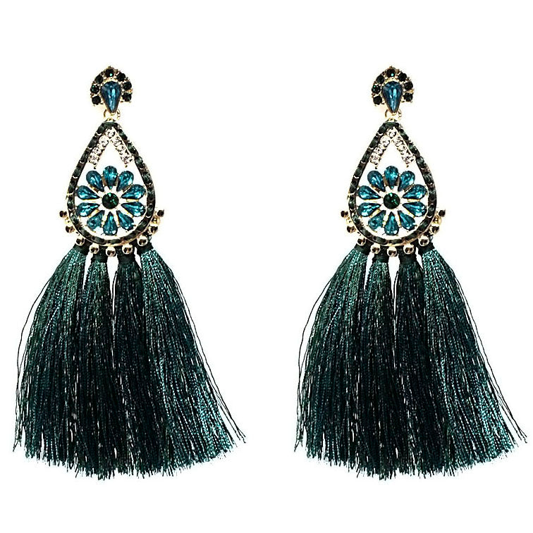 Floral Tassel Earrings for Women - Boho Chic Dangle Earrings with Beaded Details | Perfect for Weddings, Parties & Everyday Wear