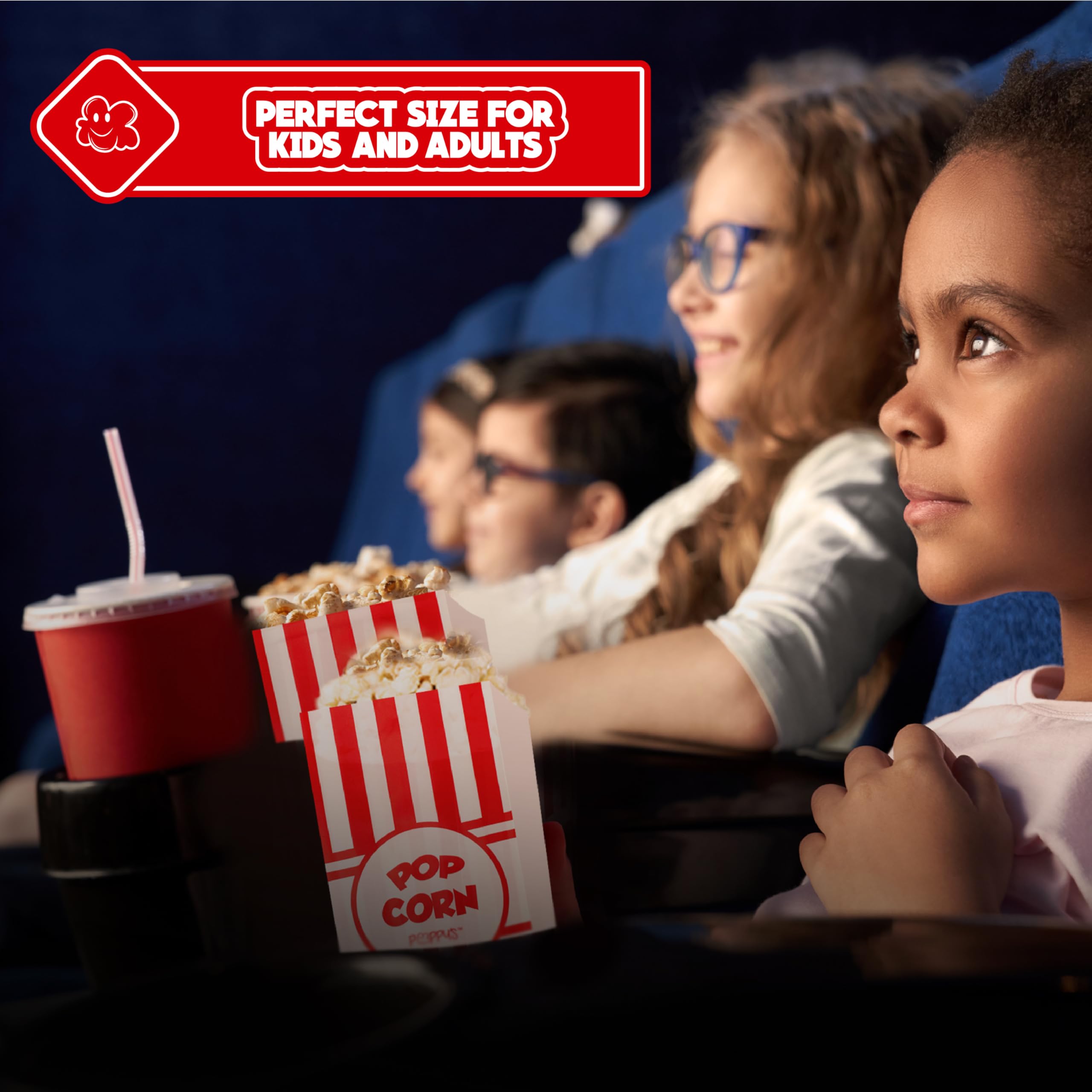 Poppy's Paper Popcorn Bags - 1000 Pack 1oz Commercial-Grade Popcorn Containers | Bulk Popcorn Machine Accessories for Movie Theaters, Carnival Snack Stands & Home Theater Nights | Perfect for Concession Stands, Birthday Parties & Family Movie Nights