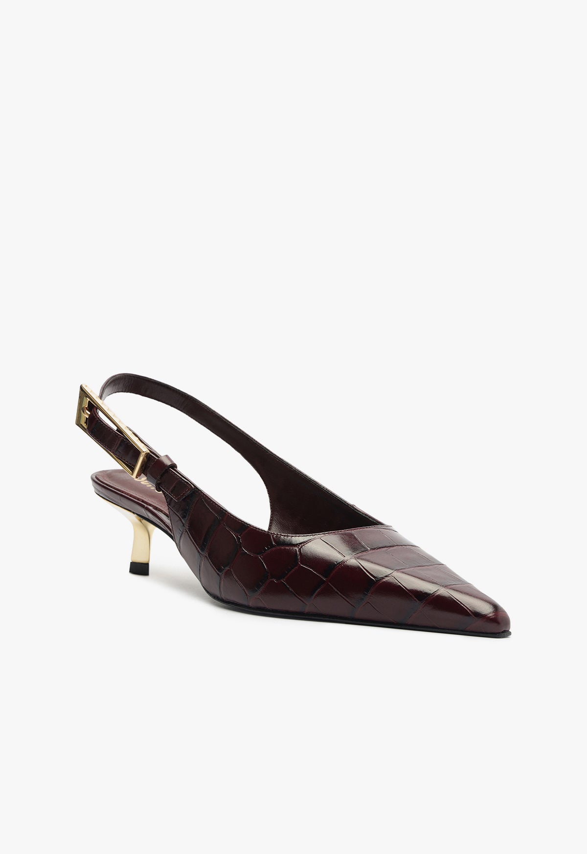 Ciara Crocodile Embossed Leather Pump Women's Mid Heel Shoes - 2.4 Inch Height (Style S2205200010003) | Perfect for Office, Party & Formal Occasions
