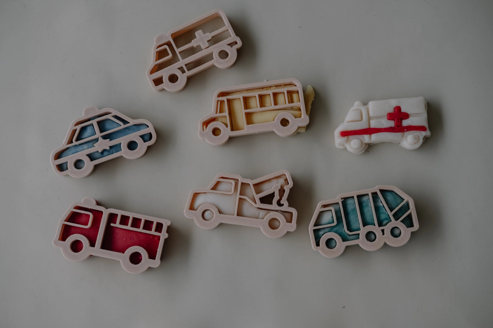 Eco-Friendly Playdough Cutter Set for Sensory Play & Service Vehicles - Perfect for Kids' Creative Play & Early Learning Activities