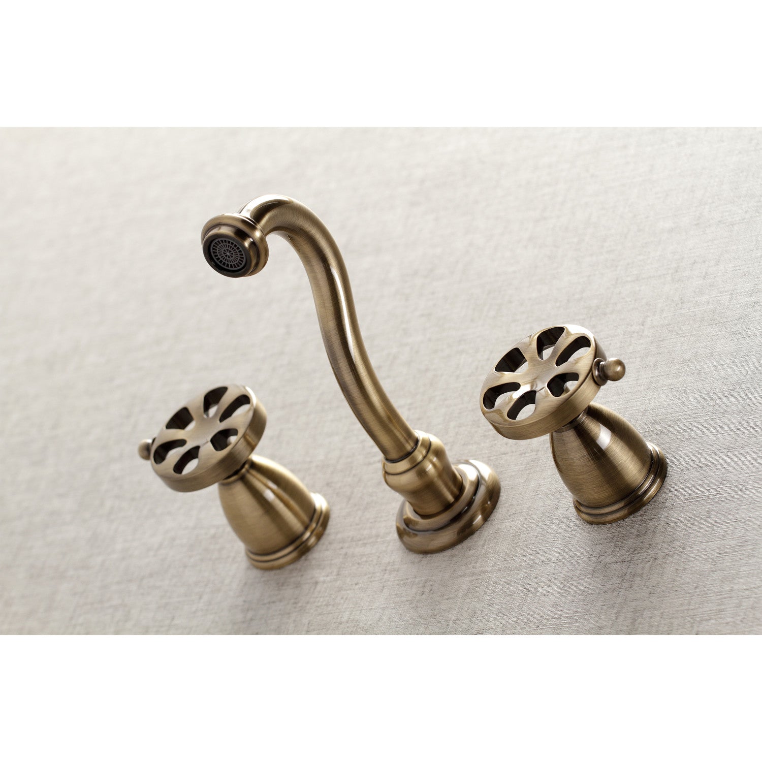 Belknap KS3023RX Antique Brass Roman Tub Faucet - 2 Handle Wall Mount Bathroom Faucet for Vintage Style Bathtubs | Perfect for Master Bathrooms, Luxury Hotels & Spa Retreats