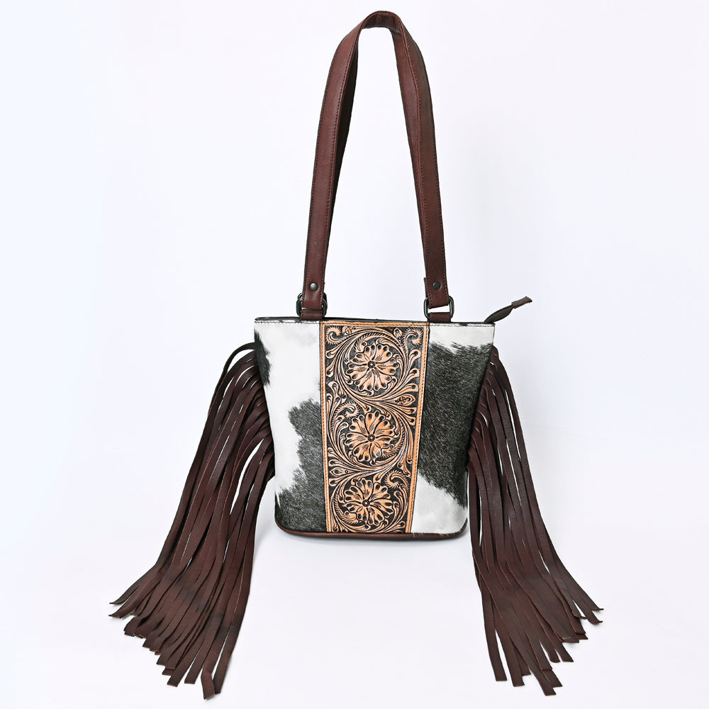ADBGZ737 Genuine Leather Women's Western Handbag - Hand Tooled Hair-On Cowhide Purse for Cowgirl Style | Perfect for Rodeo, Country Music Festivals & Western Fashion