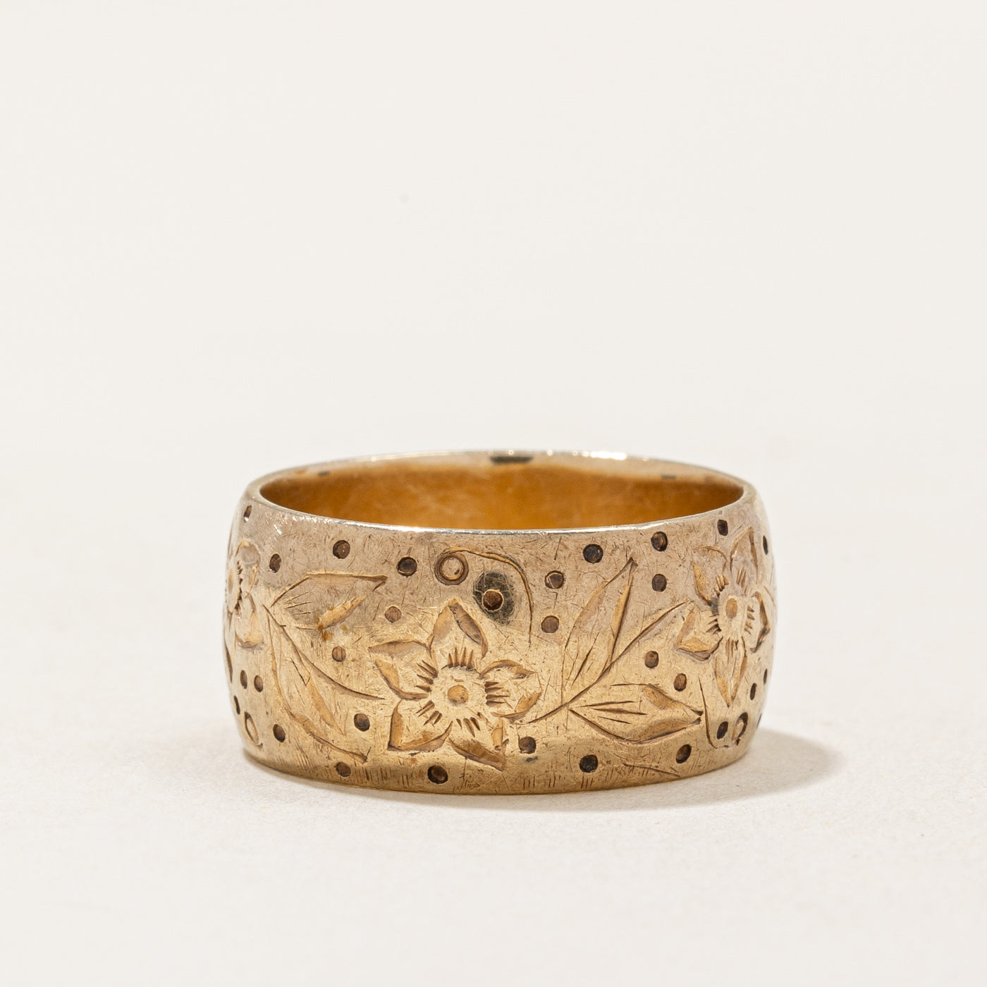 10K Yellow Gold Floral Design Ring for Women - Size 7 | Elegant Vintage Style Jewelry Gift for Anniversary, Valentine's Day & Special Occasions