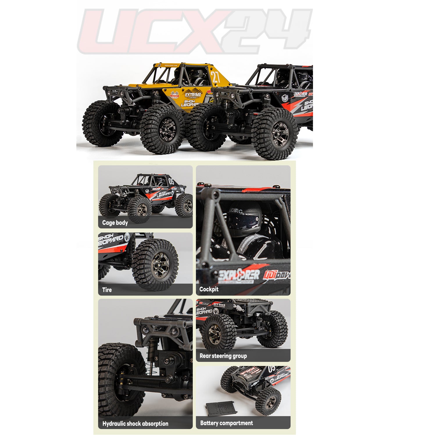UdiRC UCX2405PRO 1/24 Scale 2.4GHz 4WD RC Rock Crawler with Brushless Motor & ESC - Ready-to-Run Off-Road Remote Control Car Toy for Adults & Kids - Perfect for Indoor Crawling, Backyard Adventures & RC Racing