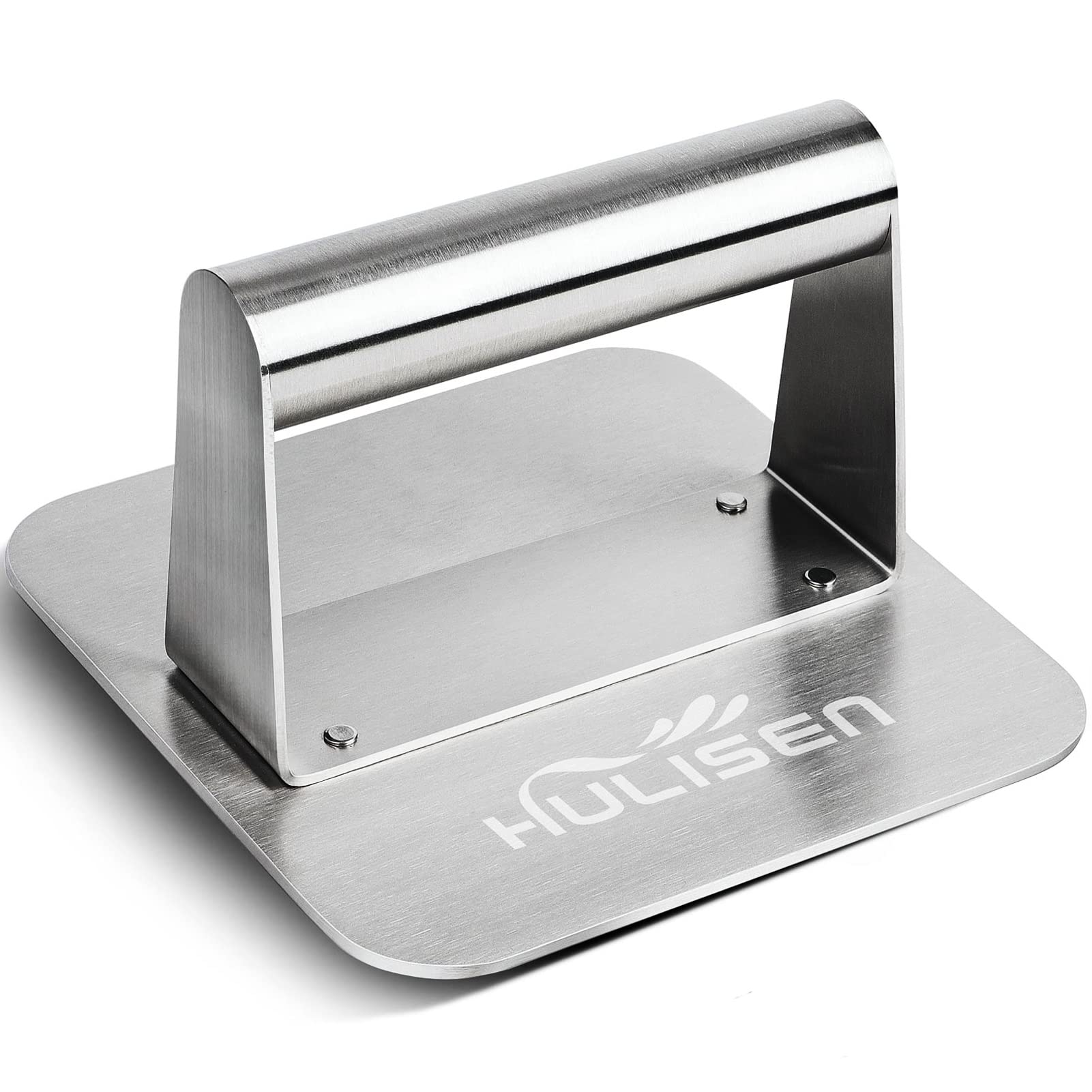 HULISEN Stainless Steel Burger Press & Patty Smasher - Heavy Duty Griddle Press for Perfect Flat Hamburgers, Smash Burgers & Flat Top Grill Cooking - Dishwasher Safe - Ideal for BBQ, Backyard Grilling & Restaurant Use