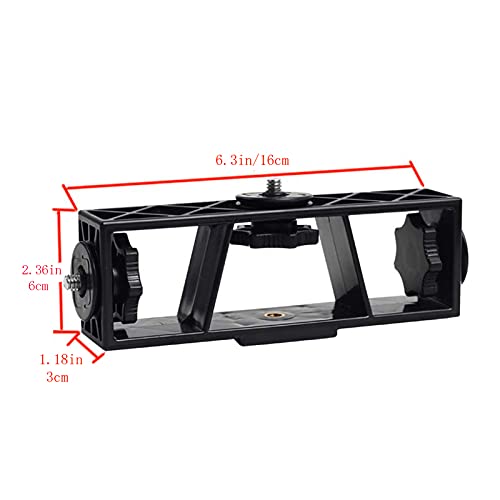 Triple Multi-Function Extension Bracket with 1/4” Screw for Tripod Stand - Perfect for Live Streaming, Photography, and Video Recording