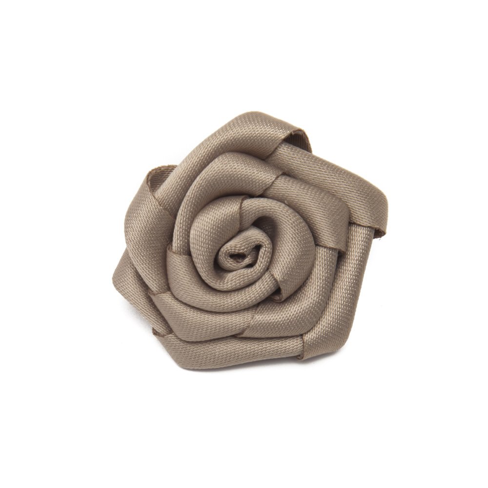 Jacob Alexander Satin Open Rose Lapel Flower Boutonniere - Elegant Wedding Prom Party Corsage for Men's Suits & Tuxedos
