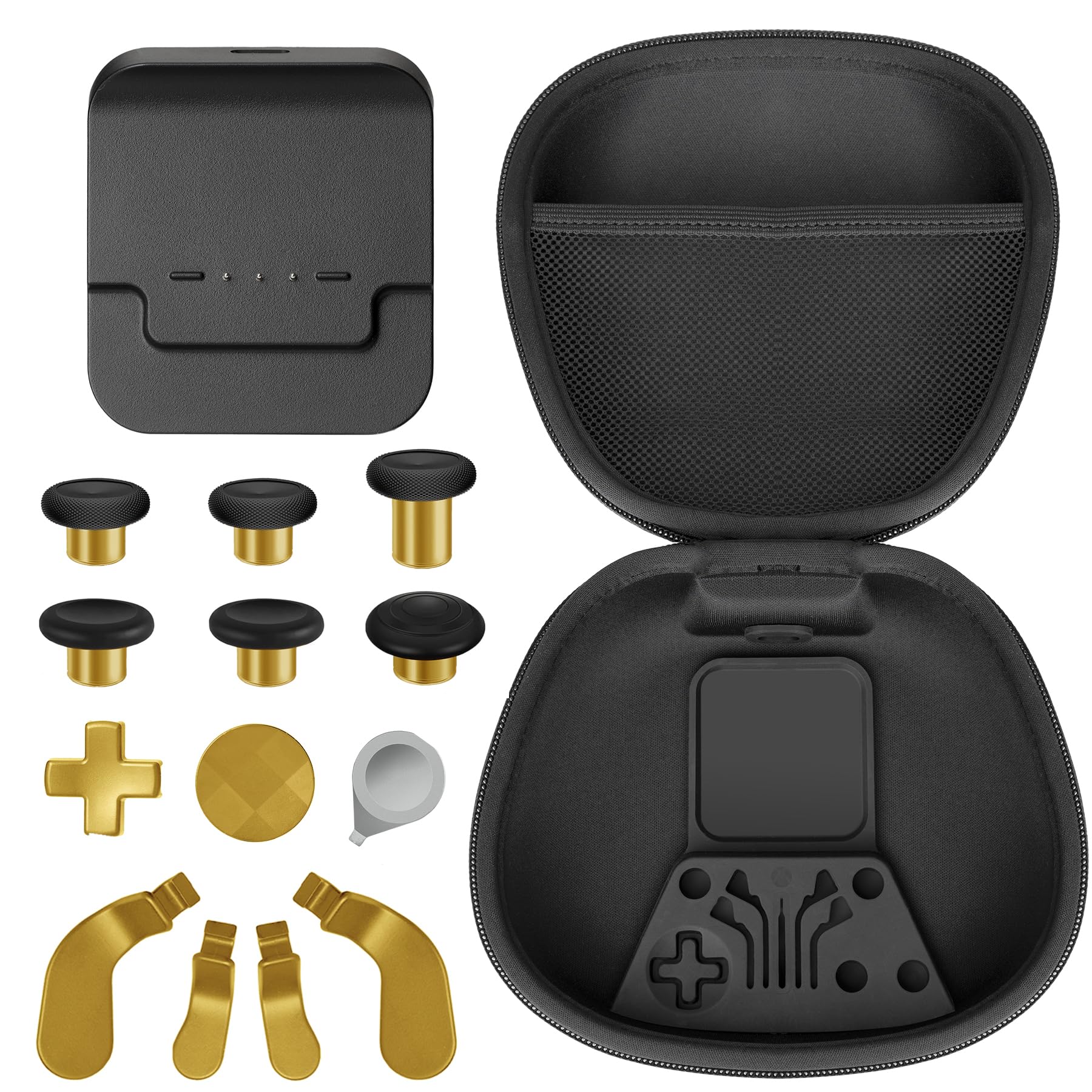 Xbox Elite Series 2 Controller Replacement Parts Kit - Complete Component Pack with Carrying Case, Charging Dock, 4 Back Paddles, 2 D-Pads, 6 Thumbsticks & Tools | Compatible with Xbox One Elite Series 2 Core | Perfect for Gaming, Travel & Controller Maintenance