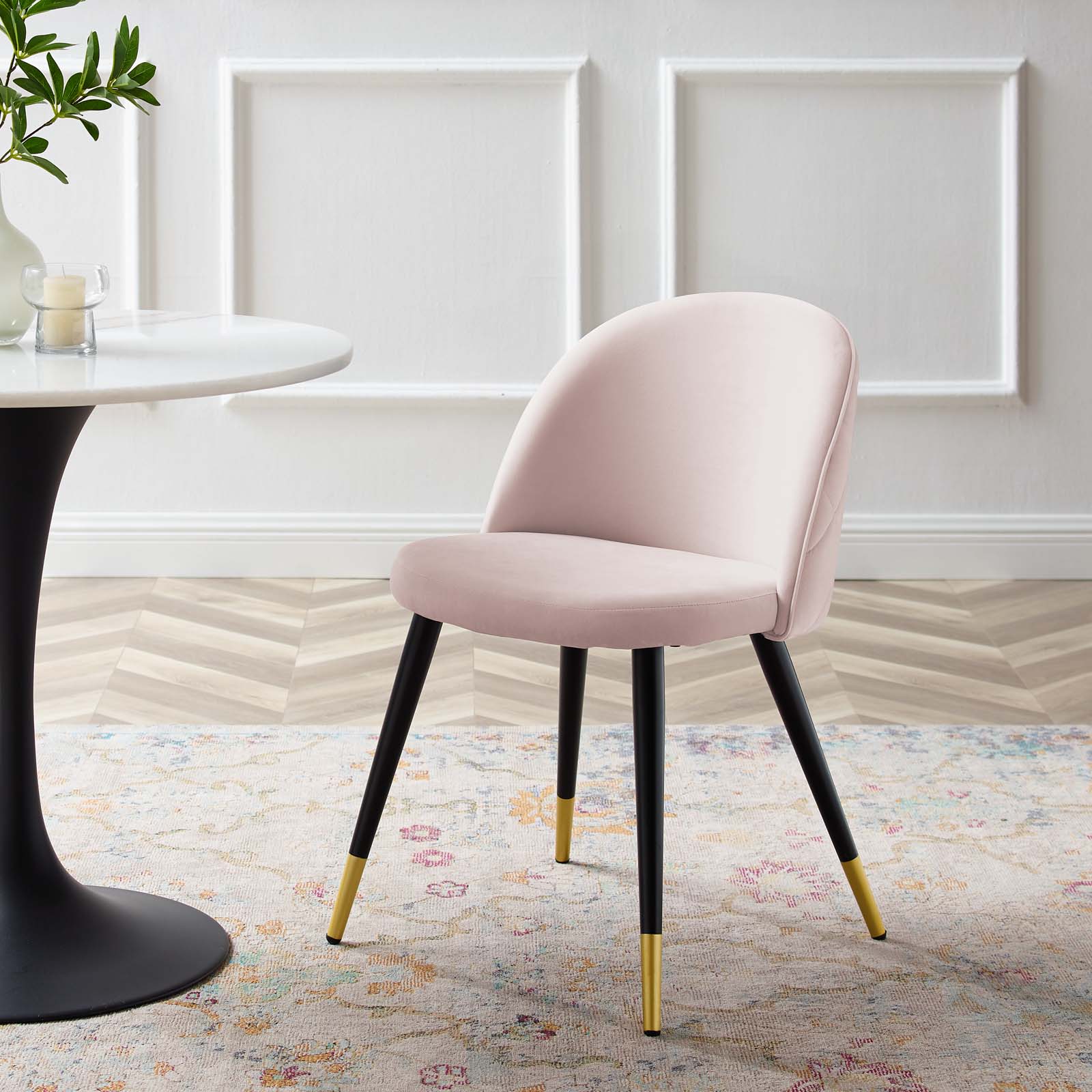 Premium Velvet Dining Chairs Set of 2 - Modern Upholstered Side Chairs with Wooden Legs for Dining Room, Kitchen, or Home Office - Comfortable & Elegant Seating Solution
