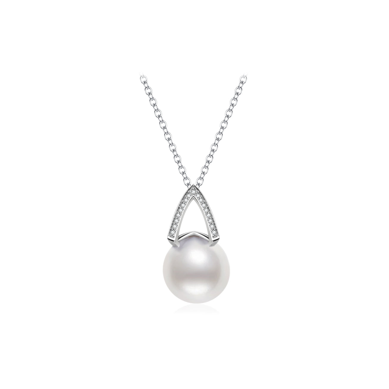 18K Solid Gold Diamond Edison Pearl Necklace for Women - Luxury High-Quality Pearls Jewelry Gift for Anniversary, Wedding & Special Occasions